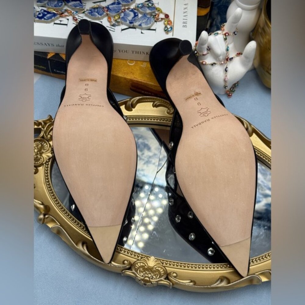 🆕 LOEFFLER RANDALL 🧿 NWOT Paloma Mesh Mid-Heel Mules, Black/Clear, Sz 9 - Picture 12 of 16